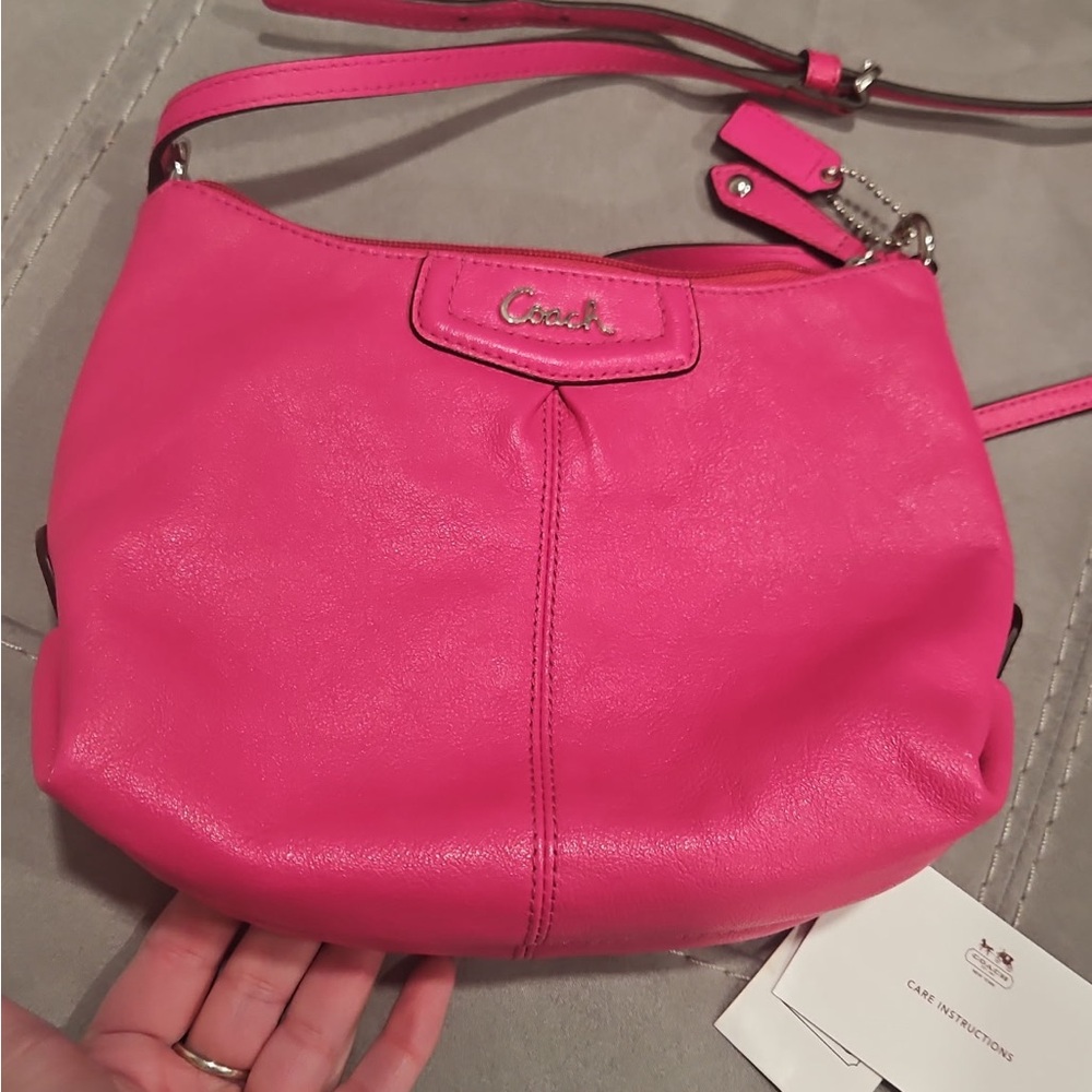 Coach Fuchsia Leather Shoulder Bag